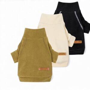 FITWARM Pets Fleece Dog Sweater Trio (3) Colors Olive/ Black/Cream NWOT Size XS